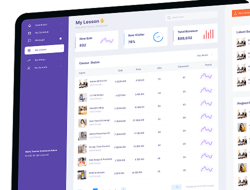 Student management system dashboard